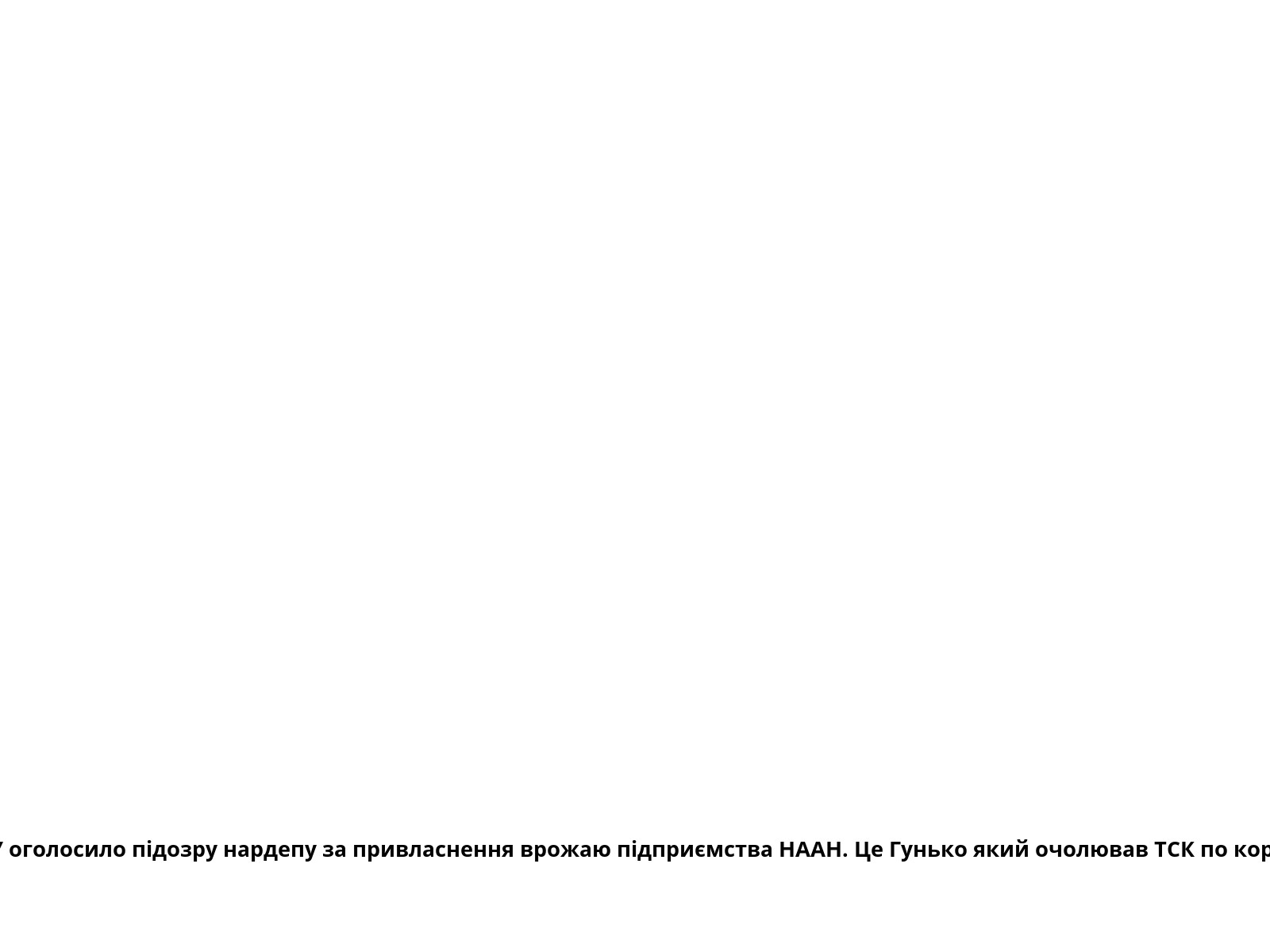 НАБУ оголосило підозру нардепу за привласнення врожаю підприємства НААН. Це Гунько який очолював ТСК по корупції