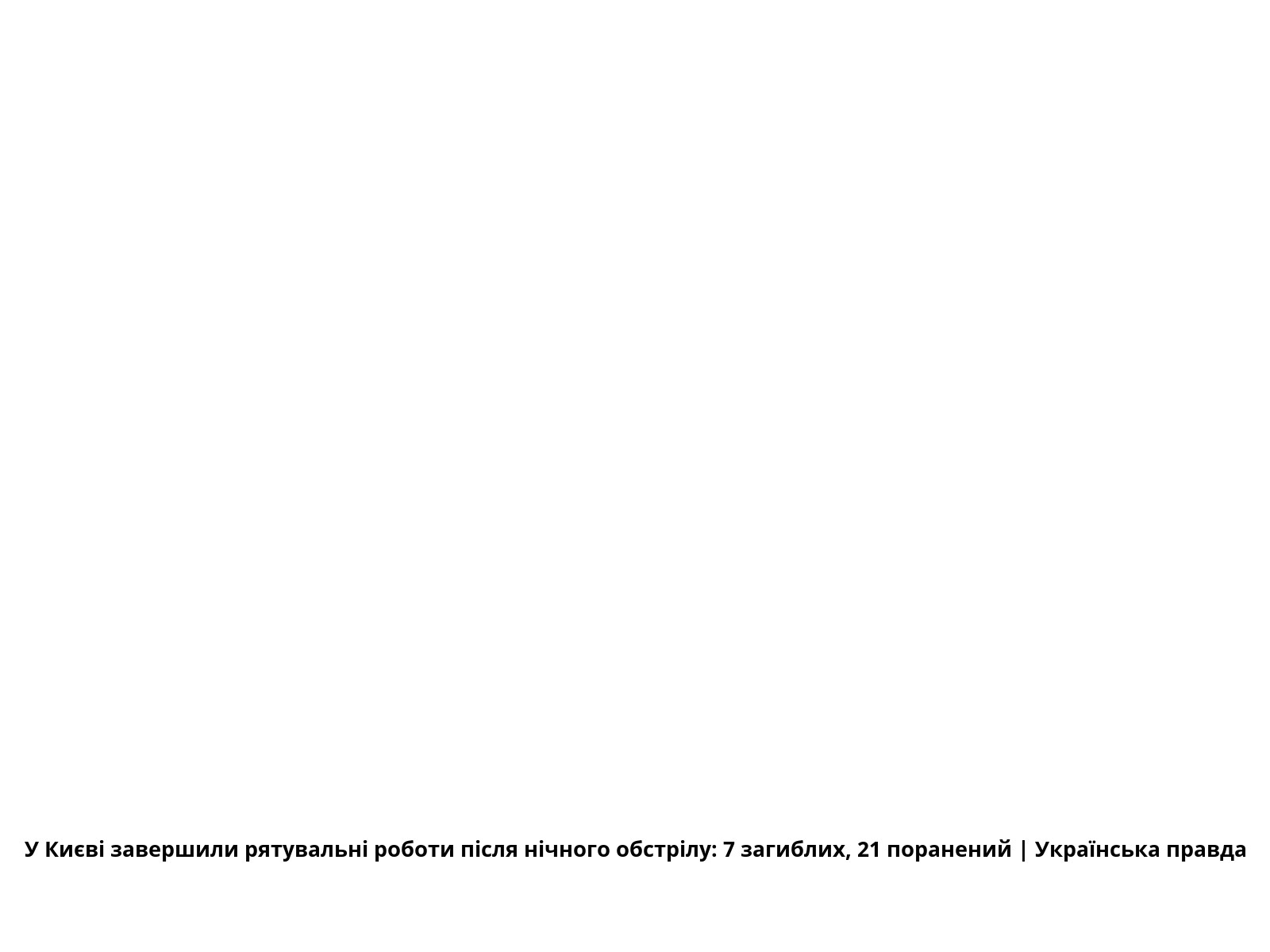 У Києві завершили рятувальні роботи після нічного обстрілу: 7 загиблих, 21 поранений | Українська правда