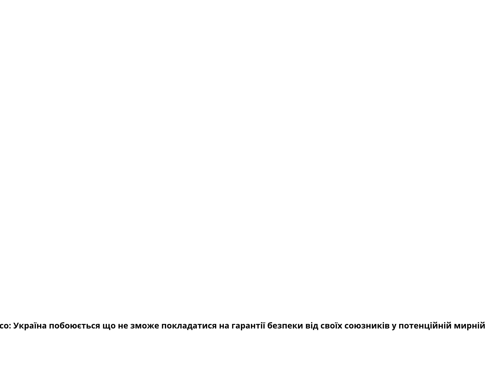 Politico: Україна побоюється що не зможе покладатися на гарантії безпеки від своїх союзників у потенційній мирній угоді