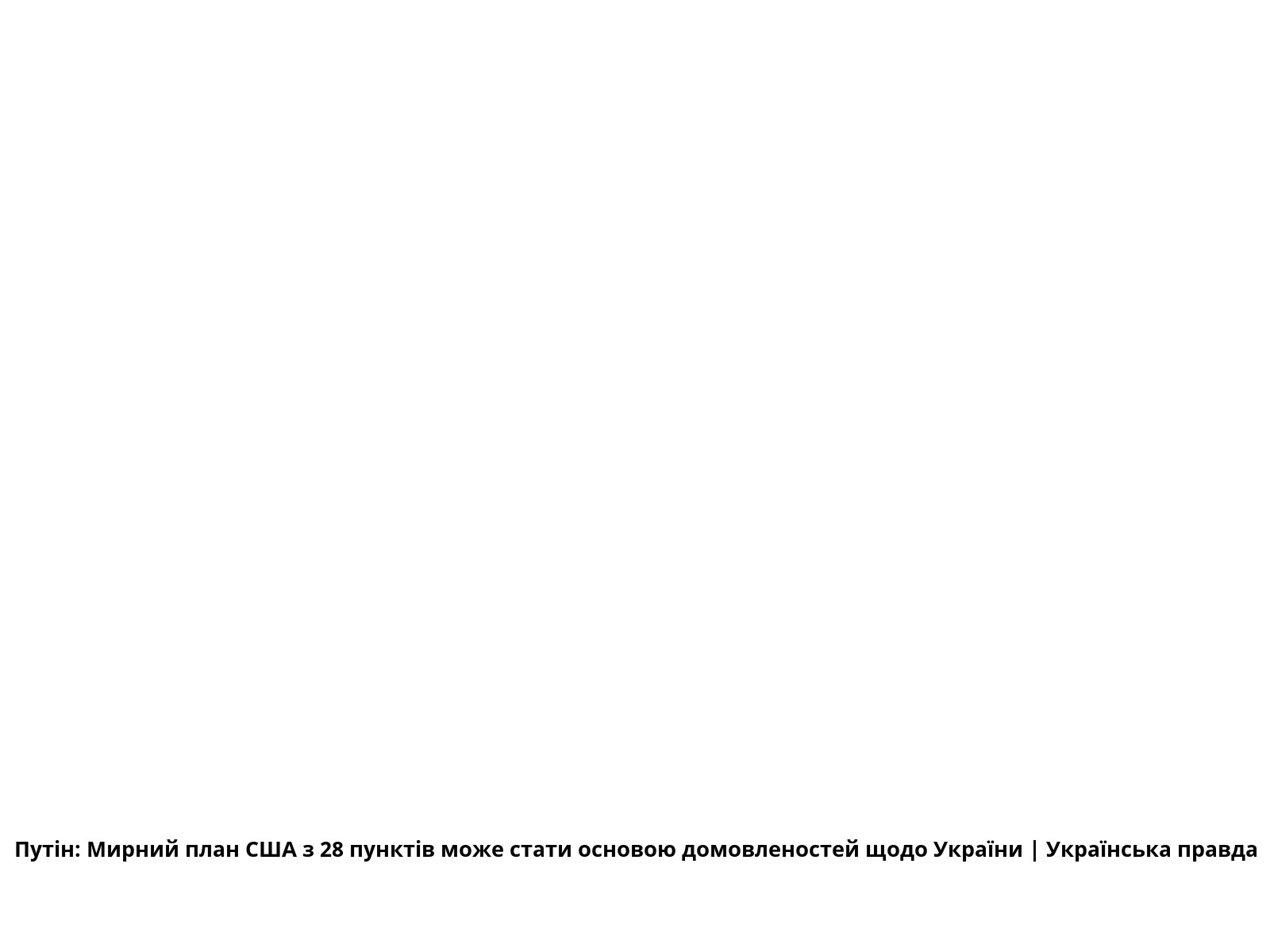 Путін: Мирний план США з 28 пунктів може стати основою домовленостей щодо України | Українська правда