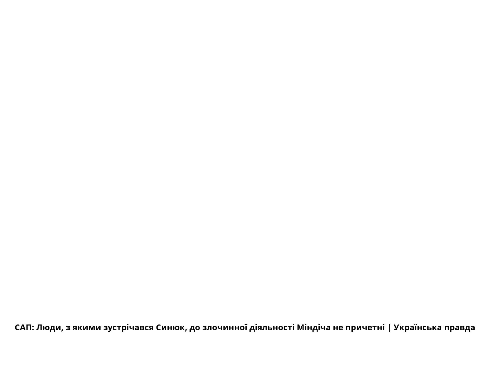 САП: Люди, з якими зустрічався Синюк, до злочинної діяльності Міндіча не причетні | Українська правда