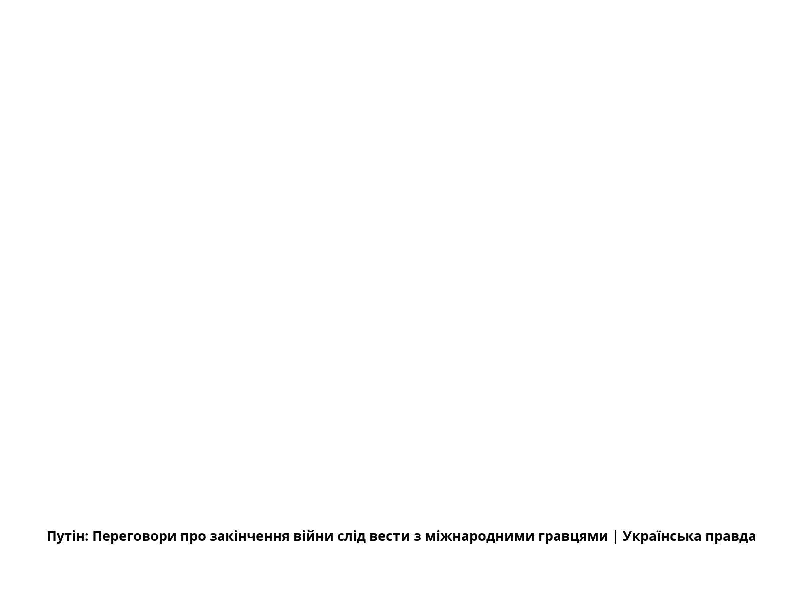 Путін: Переговори про закінчення війни слід вести з міжнародними гравцями | Українська правда
